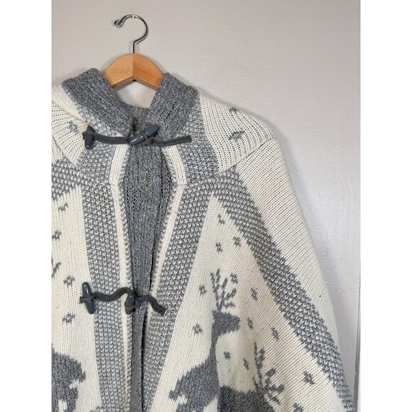 See by Chloe Hooded Intarsia Reindeer Blanket Sweater $795 One Size - Picture 12 of 15